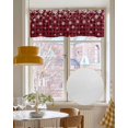 thumbnail image 4 of Faux Linen Valances for Windows Christmas White Snowflake Snow On Black and Red Plaid Curtains Valance Light Filtering Rod Pocket Small Window Treatment for Kitchen Living Room Bedroom 60x18In, 4 of 6
