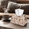 thumbnail image 4 of COEQINE PU Leather Facial Tissue Holder Facial Tissue Dispenser Rectangular Table Dryer Sheet Dispenser 7.95X4.92X4.52 Inch for Nightstand Dining Table Tabletop, Coffee Chocolate Beige, 4 of 7