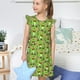 thumbnail image 4 of Fotbe Cute Green Frog Vestido de Dormir para Niñas de 3 a 10 Años, Mangas Cortas, Estilo Princesa, Pijama Camisón con Mangas Voladas-Medium, 4 of 6
