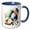 Blue/White, variant on 3drose, Pretty Image of Watercolor Easter Eggs with One Half Egg, 15oz Mug