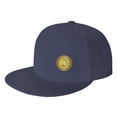 thumbnail image 1 of DouZhe Flat Brim Cap Snapback Hat, Bitcoin Currency Coin Prints Adjustable Blue Adult Baseball Cap, 1 of 6