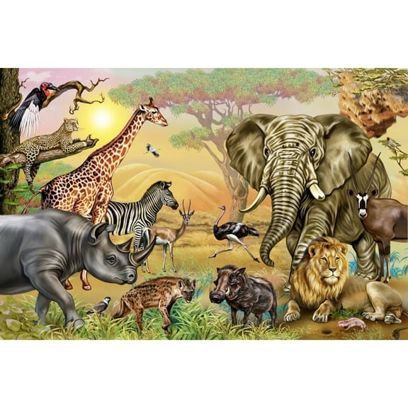 Animals Set Backdrop Photography Baby Birthday Safari Party Photocall Background Custom Studio Photo ration Props