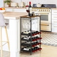 thumbnail image 1 of Wine Rack Freestanding Floor, Rustic Wine Holder Stand with Wine Storage and Bottle Shelf, 16 Bottles Floor Wine Rack Shelf for Kitchen Dining Room, Office, Bar, Rustic Brown, 1 of 7