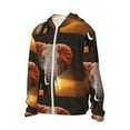 thumbnail image 2 of Daiia Elephant Sunset in Kenya UPF 50+ Sun Protection Hoodie Jacket Lightweight Long Sleeve Sun Shirt for Women Men with Pocket Hiking Outdoor-, 2 of 9