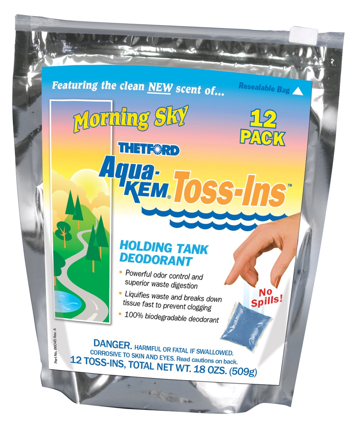 AquaKem Morning Sky Tossins Rv Holding Tank Treatment 12x1.5 Packets