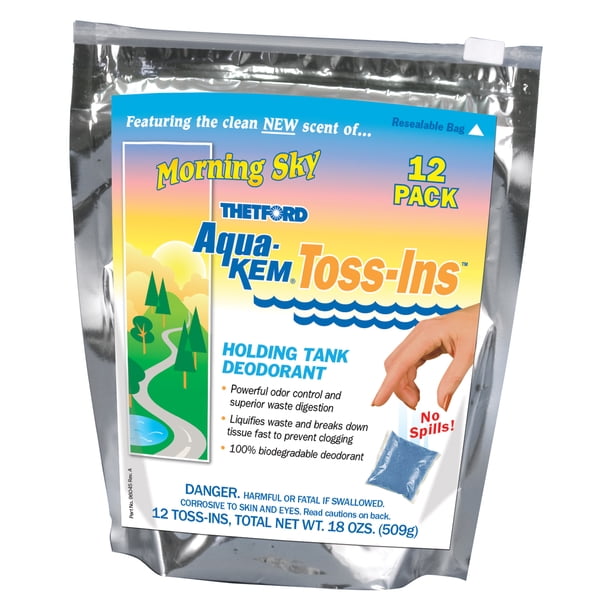 AquaKem Morning Sky Tossins Rv Holding Tank Treatment 12x1.5 Packets