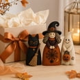 thumbnail image 5 of Halloween Wooden Witch Ornamen Vintage Tabletop Decor, Retro Artwork Adds Warm Spooky Character, Halloween Mantel Decoration for Shelf Table Party, 5 of 5