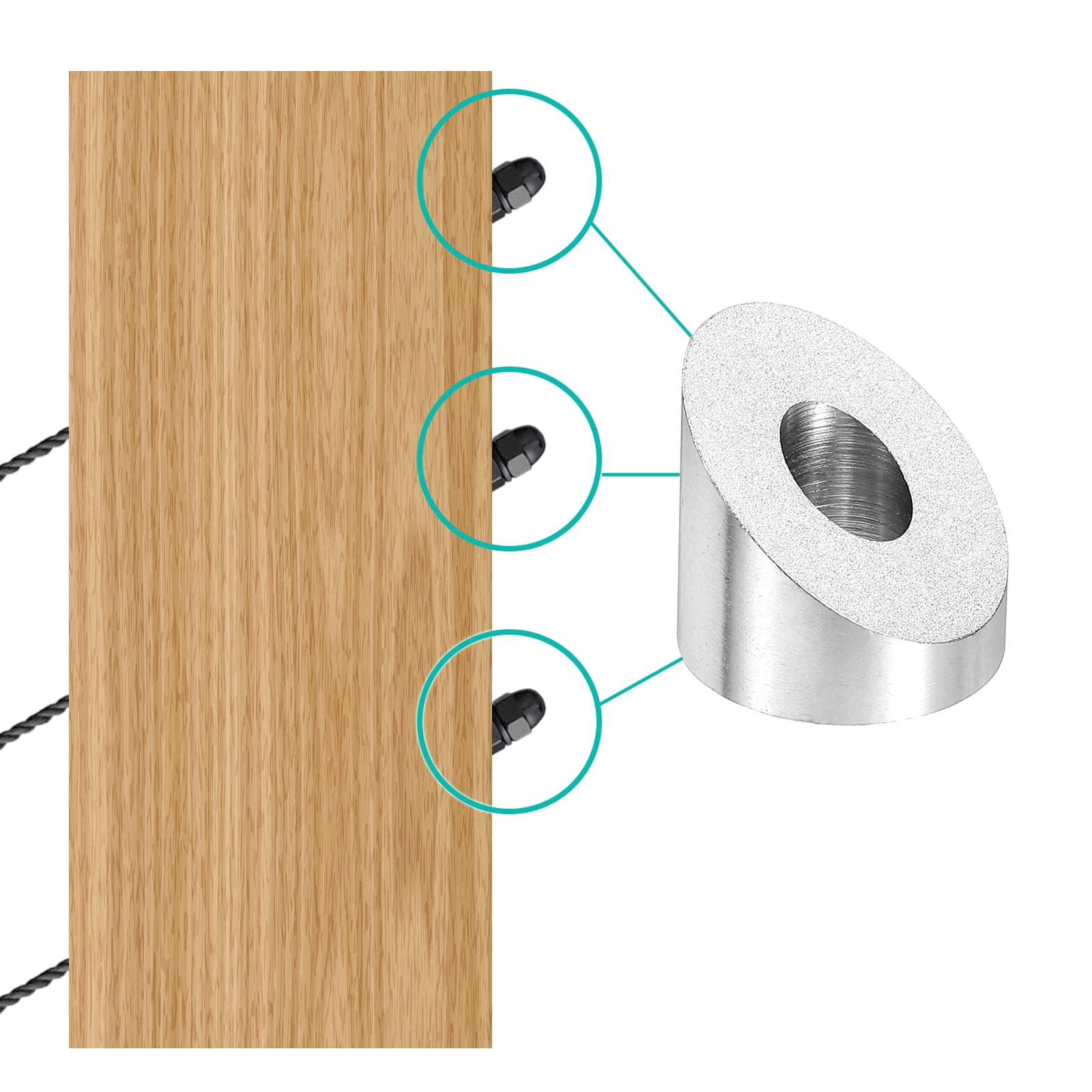 Uxcell 30 Pack 1/4 Inch 37 Degree Angle Beveled Washer, Silver