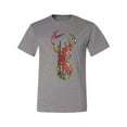 thumbnail image 2 of Trippy Colorful Buck Head Rainbow Hunting Deer Mosaic Animal Lover Men's Graphic T-Shirt, Heather Grey, 5XL, 2 of 3