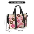 thumbnail image 2 of Travel Duffle Bag Pink Brown White Donut Print Travel Tote Bags Carry on Luggage Waterproof Weekender Bags with Top Handle Adjustable Shoulde Strap for Travel Gym, 2 of 5
