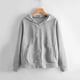 thumbnail image 1 of ICHUANYI Clearance Women Casual Long Sleeve Zipper Pocket Shirt Hooded Sweatshirt Tops(Gray, L) ICHUANYI WER2023081010601, 1 of 4