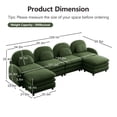 thumbnail image 4 of Miekor Furniture Teddy Fabric Cloud-like 4-Seat Sofa,Curved Backrest and Armrest with Curved Lumbar Pillows, Sectional 4 Seater Modular Couch with 2 movable Ottomans and Supportive Double-laye No5379, 4 of 9