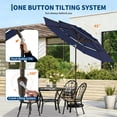 thumbnail image 4 of 10ft 3-Tier Patio Umbrella with 24 Solar LED Lights,Easy Crank and Push Button Tilt, 8 Sturdy Ribs,Waterproof UV Protection for Pool, Deck, Yard, Garden, 4 of 8