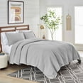 thumbnail image 2 of Better Homes & Gardens 3-Piece Silver Crinkled Gauze Duvet Set, Adult Full/Queen, 2 of 8