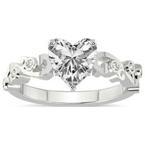 Heart Shape 1 Carat IGI Certified Lab Grown Diamond Ring | 14K White Gold |Catrina Cutwork Lab Diamond Engagement Ring | FG-VS1-VS2 Quality Friendly Diamonds