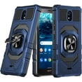 thumbnail image 2 of Compatible for Nokia C100 Case with Tempered Glass Screen Protector [Military Grade] Ring Car Magnetic Mount Kickstand Shockproof Phone Cover - Blue, 2 of 7