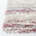 thumbnail image 4 of SAFAVIEH Fontana Shag Danica Striped Plush Area Rug, Ivory/Pink, 4' x 6', 4 of 8