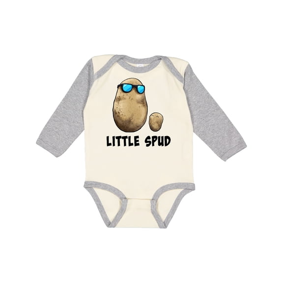 Inktastic Little Spud Potato Father and Child Boys or Girls Long Sleeve Baby Bodysuit