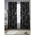 thumbnail image 2 of Sparrow Sheer Curtains 84 Inch Length 2 Panels Set Window Treatments, Spring Birds on The Branches Vintage Country Black Rod Pocket Semi Curtains for Living Room/Bedroom/Kitchen Décor, 104"W x 84"L, 2 of 7