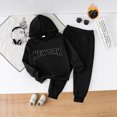 thumbnail image 2 of Gibobby Kid Boy Clothes Letter Printed Long Sleeved Hoodies Sweatshirt + Pants Fall Winter Outfits Set For 6 12 18 Months 2T 3T 4T 5T 6T 7T Boys(3-4 Years,Black), 2 of 7