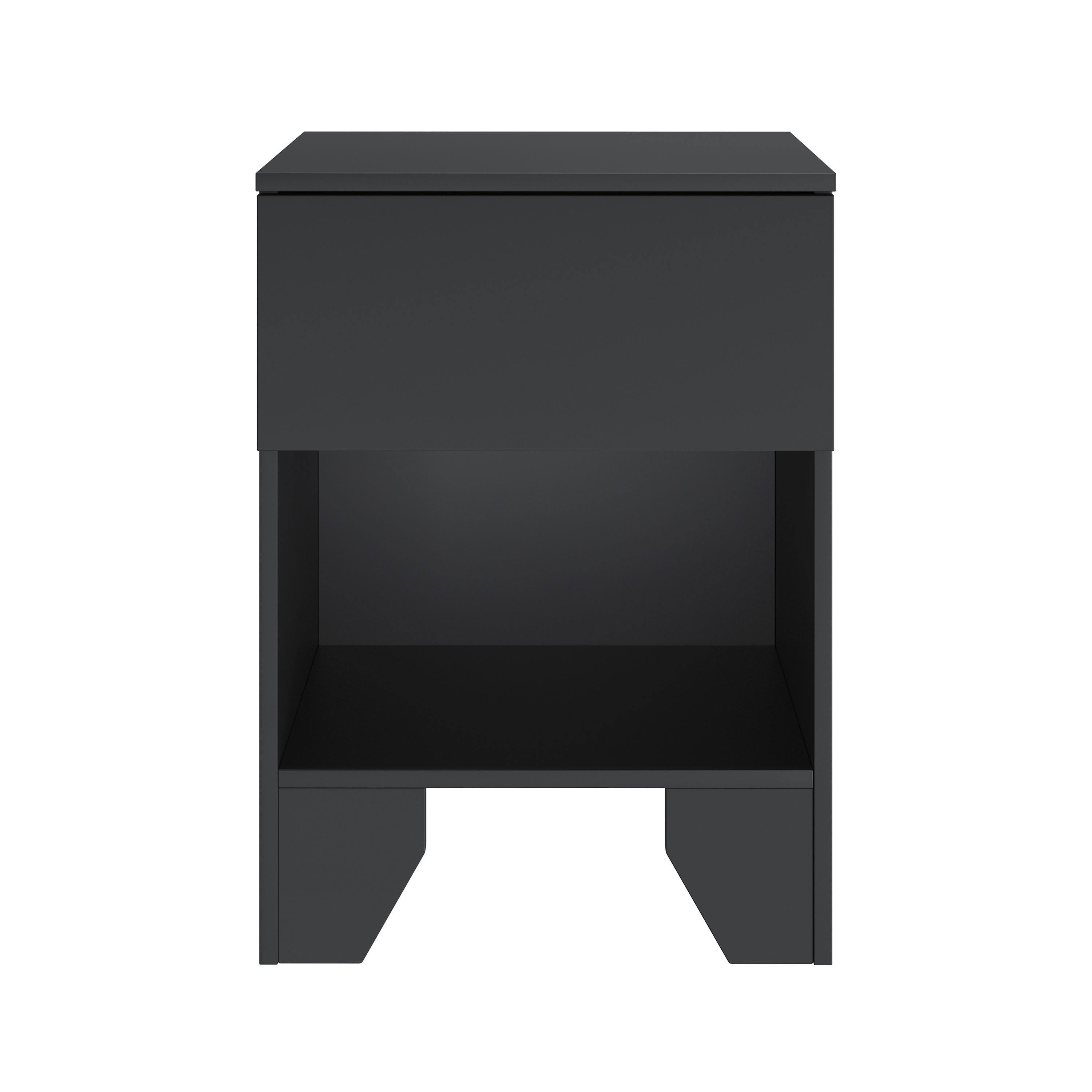 Boyd Sleep Anzio Black Nightstand with Smooth Glide Drawer - Bedroom Side Table With Storage