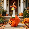 thumbnail image 5 of Fall Halloween Decoration for Home Indoor Outdoor Clearance Under $5.00!Halloween Porch Gander Outfit Set Pumpkin Attire Witch Hat Yard Gander Clothes Festive Garden Porch Decor Accessories, 5 of 6
