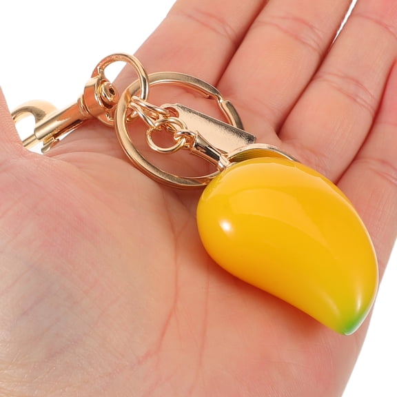 ELAYARD Mango Keychain Pendant in Yellow, Fruit Bag Charm for Car Keys, Backpacks, and Purse Accessories