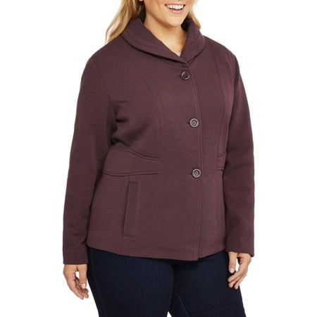 Climate Concepts Women's Plus-Size Soft & Cozy Fleece Jacket with ...