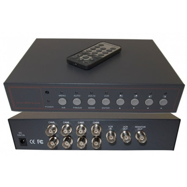 Evertech 8 Channel Analog Quad Processor Video Screen Switch CCTV