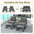 thumbnail image 4 of Topcobe 5 Pieces Aluminum Frame Weatherproof Outdoor Conversation Set with Soft Cushions, Outdoor Patio Furniture for Garden Backyard Pool Deck-Gray, 4 of 11