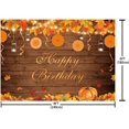 thumbnail image 5 of 8x6ft Autumn Fall Happy Birthday Backdrop Rustic Wood Maple Leaves Pumpkin Photography Background Birthday Party, 5 of 5