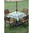 thumbnail image 2 of Square Outdoor Tablecloth With Umbrella Hole And Zipper– White Clouds Pattern Waterproof Patio Table Cover for Party, Picnic, Backyard, 60"x60" , Sky Blue, 2 of 8
