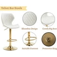 thumbnail image 4 of EALSON Velvet Bar Stools Set of 4 Counter Height Barstools with Back Swivel Bar Chairs with Gold Base Modern Adjustable Kitchen Island Stools for Home Bar/Dining Room, Cream, 4 of 14