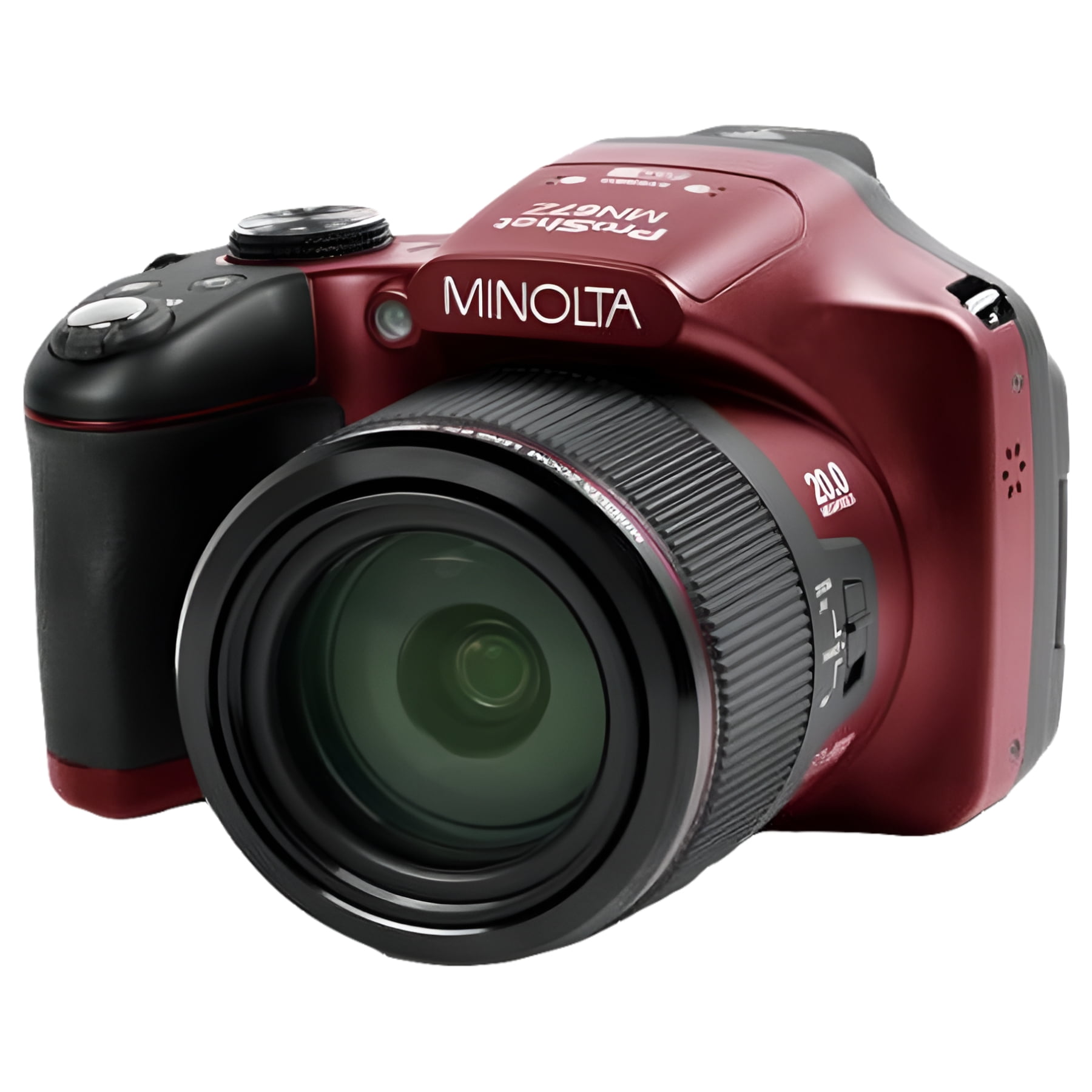Minolta MN67ZR 20 MP HD Bridge Digital Camera - Red for sale
