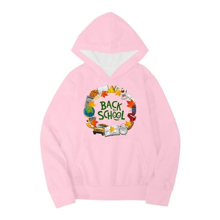 

Toddler Girls Sweatshirts Kids Boys Fall Winter School Season Letter Printed Long Sleeve Hoodie Warm Comfortable Children s Cute Pullover Tops Clothes for Girls Size 4-5T