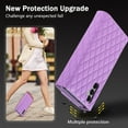 thumbnail image 4 of Phone Case for Samsung Galaxy A15 Wallet Cover with Crossbody Strap and Wrist Strap, Card Slots Stand PU Leather Flip Magnetic Buckle Zipper Pocket for Galaxy A15 Case Women Girls, Purple, 4 of 6