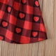 thumbnail image 4 of Vestido Para Niñas, Ropa Para Niñas Pequeñas, Moda Para Niños Pequeños, Lindo, Manga Larga, Dulce Corazón, Estampado De Letras, Volantes, Correa, Falda, Traje Rojo Odeerbi LM103-9586, 4 of 9