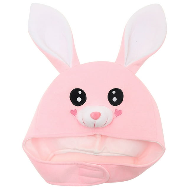 KAKOWELY Sombrero de conejito de peluche con orejas, accesorio completo para fotos, divertido disfraz de Pascua