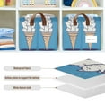 thumbnail image 4 of Yayeee Foldable Storage Basket for Shelves with Handles Set of 2 Waterproof Cloth Bins, Ice Cream Cat, 4 of 7