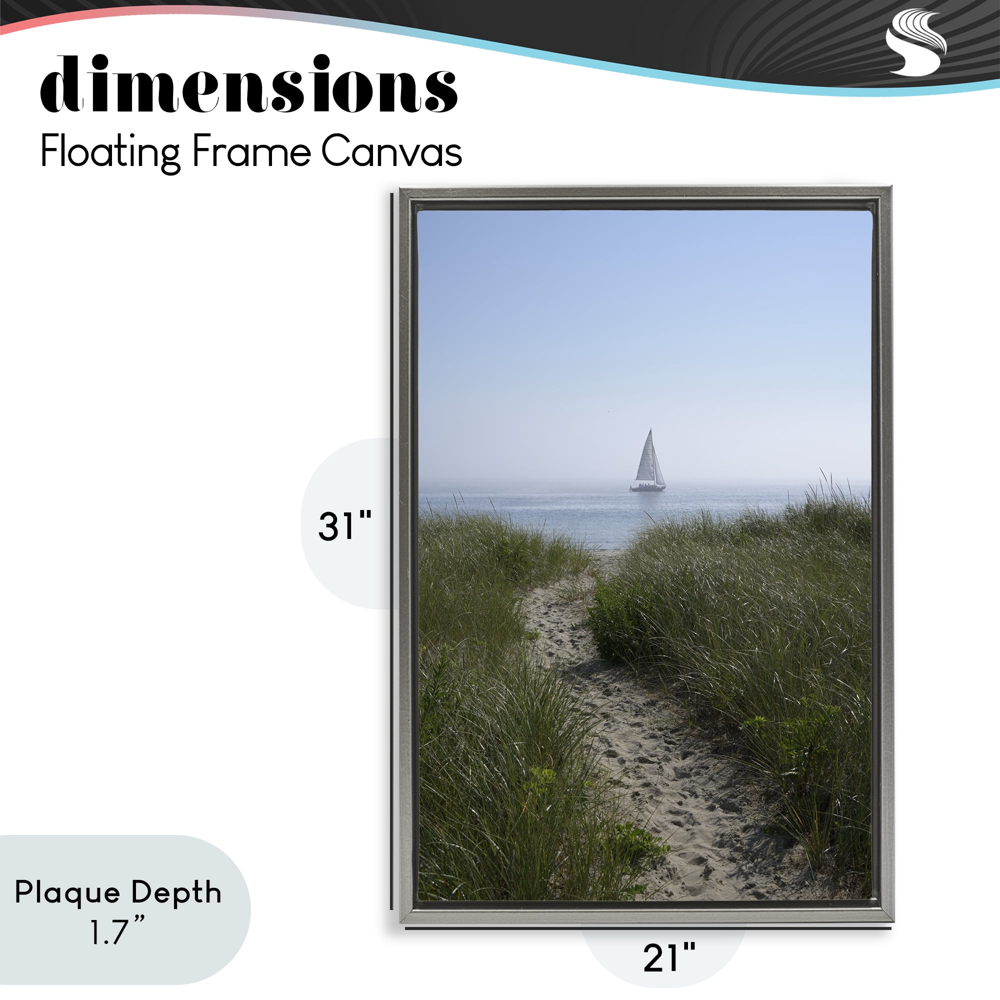 Stupell Industries Path to Morning Sail Gray Framed Floater Canvas Wall Art, design by JLM Photographs