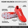 thumbnail image 3 of Vizari Valencia FG Soccer Cleats for Men and Women | Wide Fit Football Shoes with TPU Studs - RED/WHITE, 10, 3 of 7