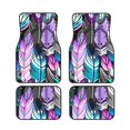 thumbnail image 1 of LAKIMCT Hand Drawn Feather Car Mats, Neoprene Front Rear Floor Mats for Cars, Waterproof Anti-Slip Car Floor Mats Full Set, Universal(4 Pcs), 1 of 6