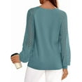 thumbnail image 4 of PRETTYGARDEN Long Sleeve Shirts for Women Trendy Lace Tops Dressy Casual Blouses Fall Outfits Fashion Clothing, 4 of 8