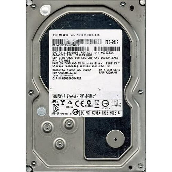 Disco HUA723020ALA640, PN 0F14992, MLC MRK870, Hitachi 2TB SATA 3.5 Bsectr HDD