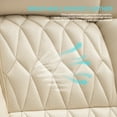 thumbnail image 5 of WOSDOM Beige Leather Office Chair - Flip Arms Adjustable Built-in Lumbar Support, Executive Computer Desk Chair Work Chairs with with Storage Bags, Strong Metal Base Quiet Wheels, 350 lb, 5 of 8