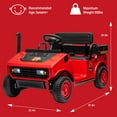 thumbnail image 7 of LUIBAS 24V 4WD Kids Ride on Golf Cart Battery Powered Toy Tractor Ride-On Electric Car Ride on Truck with Remote Control, Bluetooth, Music, Rear Storage Box, EVA Rubber Tires, Red, 7 of 7