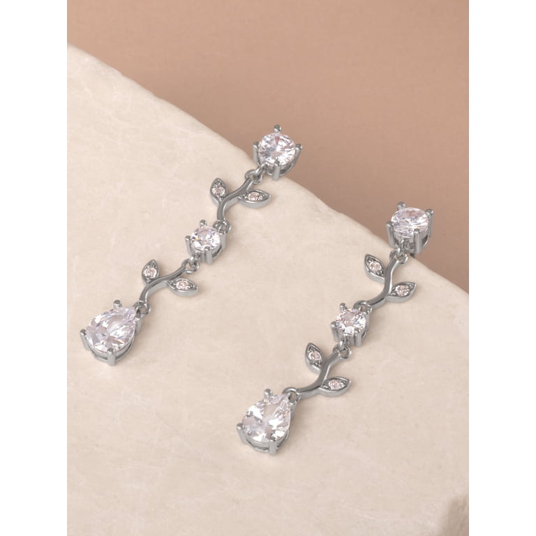 Believe by Brilliance Silver Twig Dangle Earrings photo 7