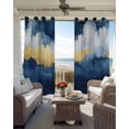 thumbnail image 4 of Navy Blue Blackout Curtains 45 Inches Long for Bedroom, Abstract Modern Oil Painting Art Thermal Insulated Room Darkening Black Out Window Curtain Panels Grommet Drapes for Living Room, 4 of 8
