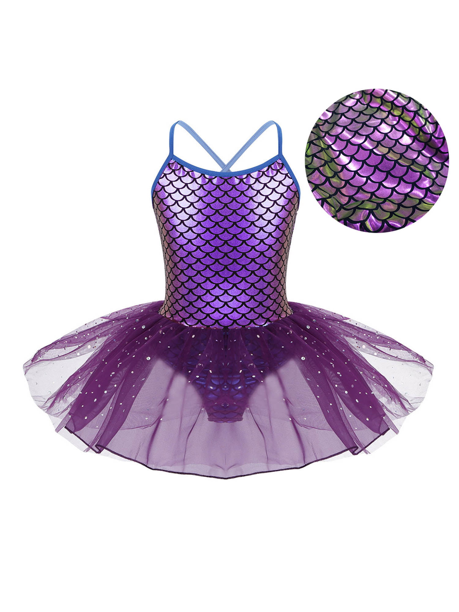 Fairy Dress Ballet Tutu Dance Costume Purple 5-7 Years Polyester Stretch Leotard