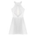 thumbnail image 4 of Doomiva Figure Skating Dress For Women Rhinestone Halter-Neck Backless Lyrical Modern Dancewear White L, 4 of 5